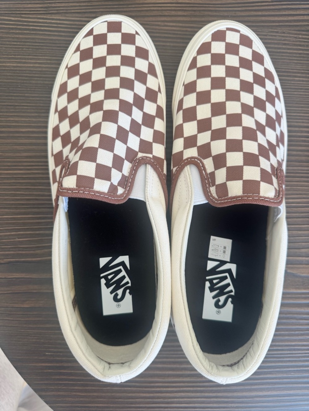 Vans Checkerboard Slip-On in Brown and Cream